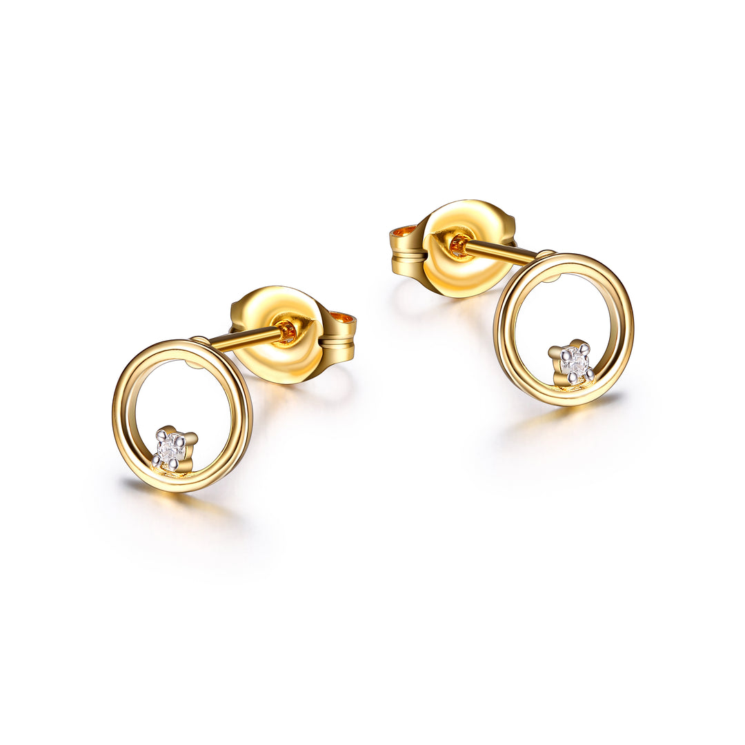 Reign 10k gold circle diamond