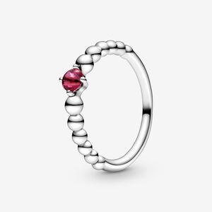 FINAL SALE- Pandora Birthstone July Blazing Red Beaded Ring, size 7