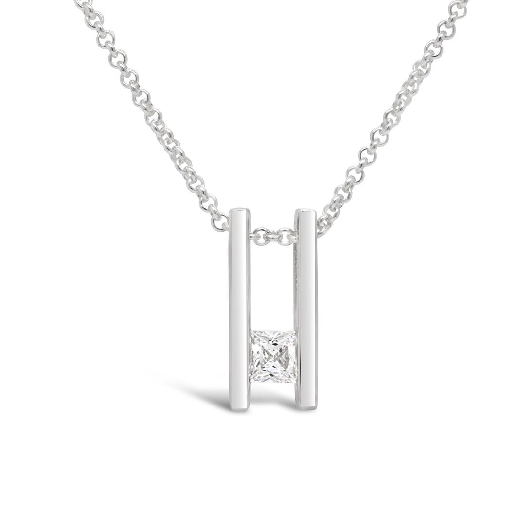 Double Bar Birthstone Pendant, April