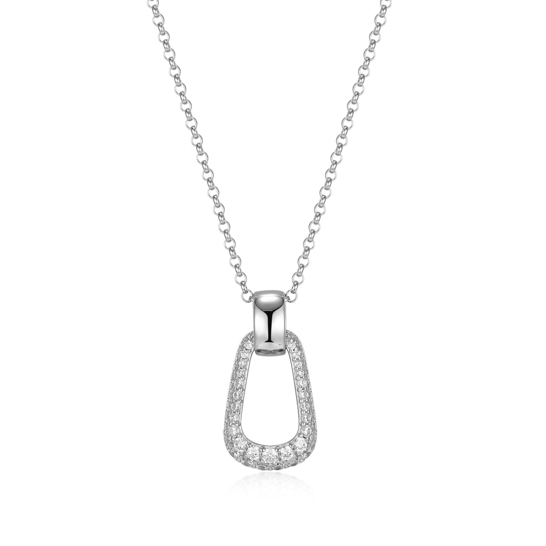 ELLE "Citadel" Rhodium-Plated Sterling Silver Reversible Pendant