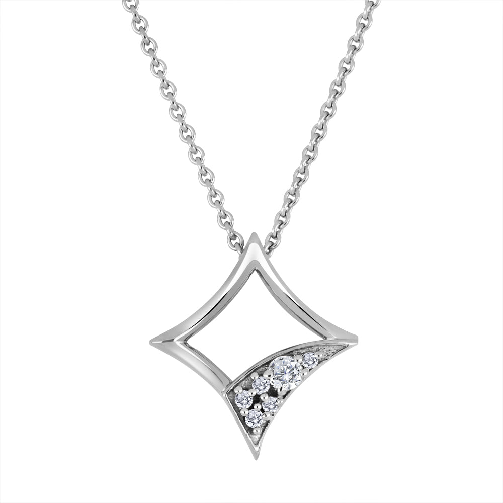 10 Karat 0.025TDW Diamond Necklace, 18"