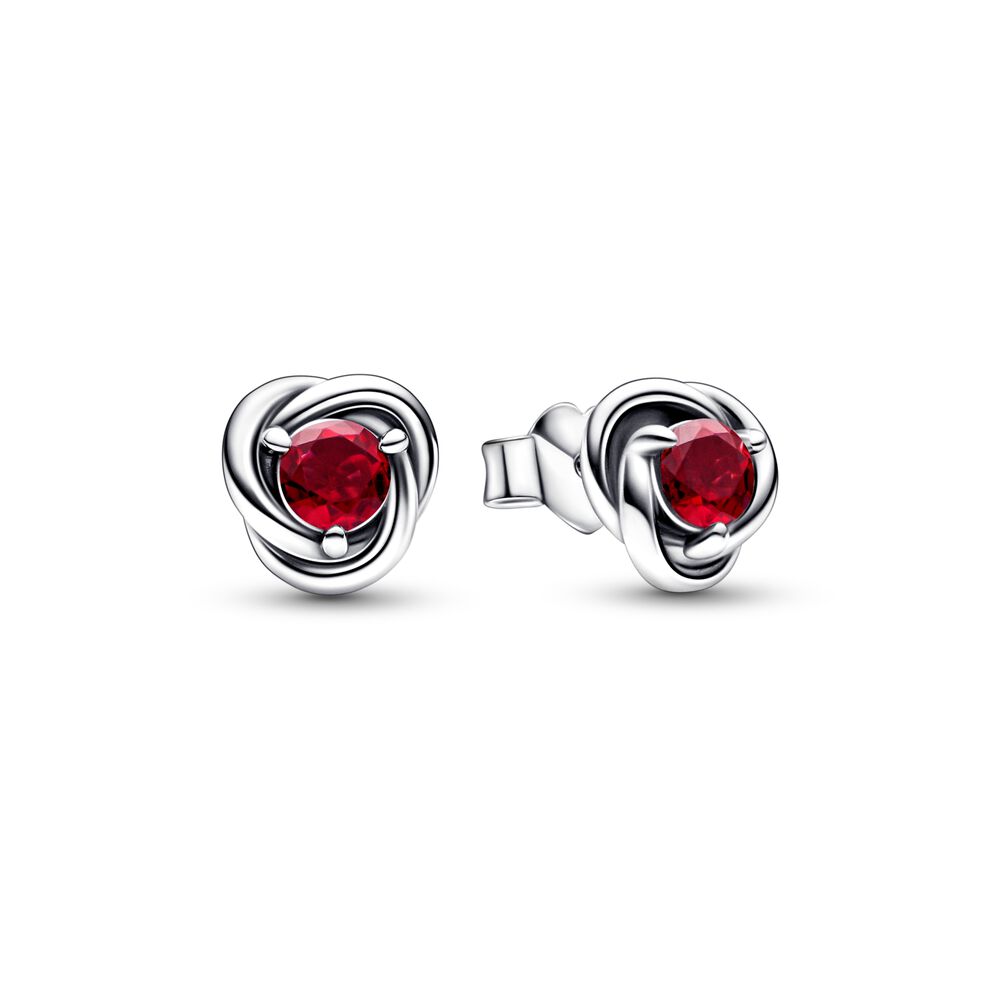 FINAL SALE - Pandora July True Red Eternity Circle Stud Earrings