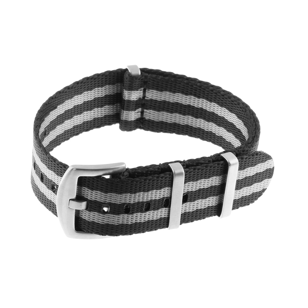 Seat belt nato strap black/gra
