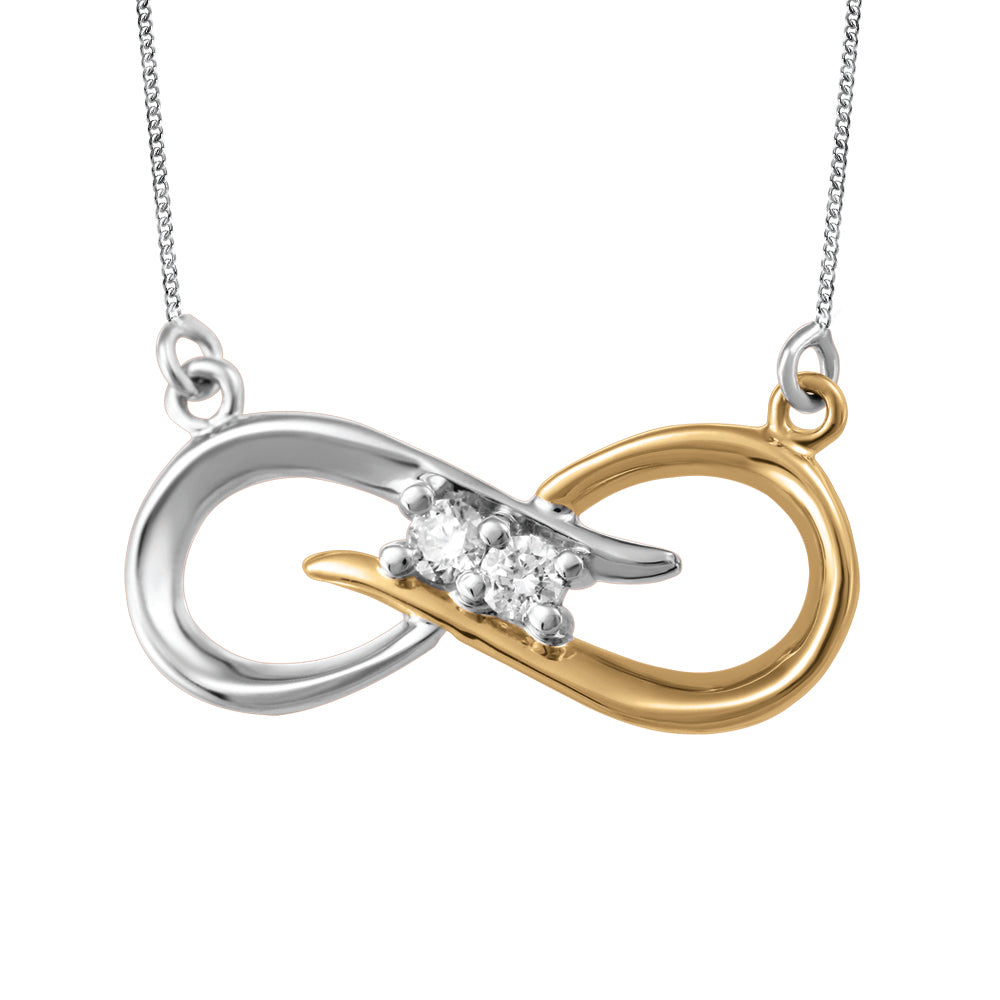 10 Karat 0.04TDW Diamond Necklace, 18"
