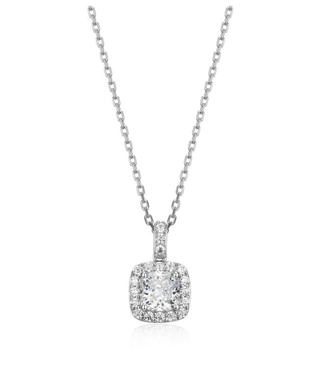 Cushion Cut Halo Pendant
