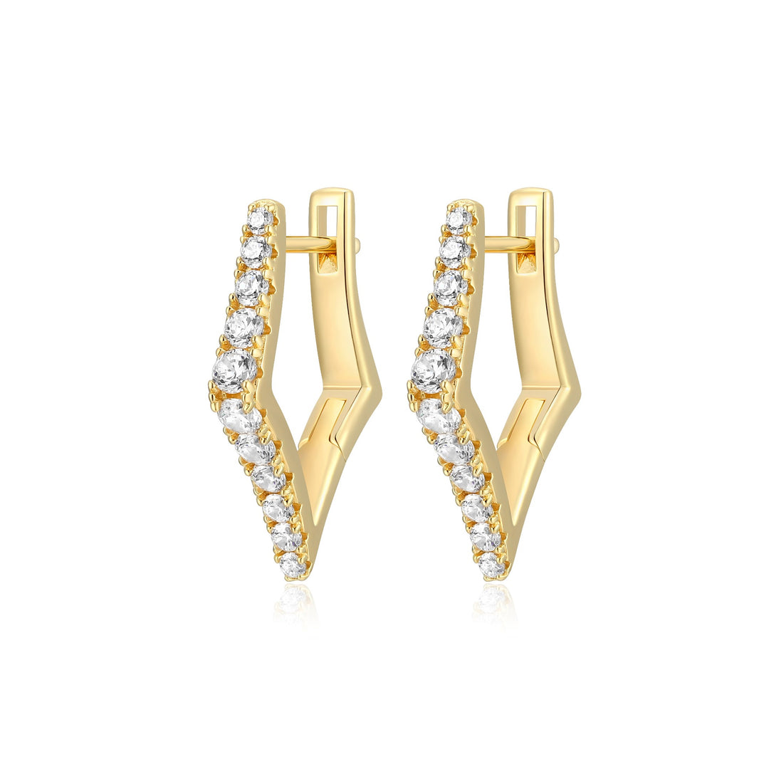 Reign Sterling Silver Geometric Hoop Earrings.
