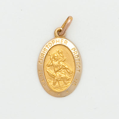 10k Medium Oval Saint Christopher Medal
