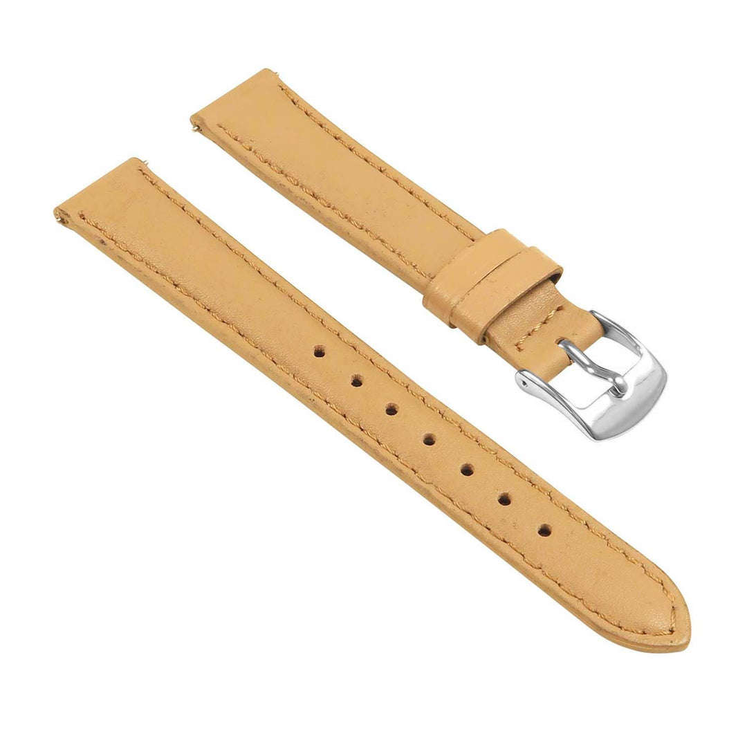 smooth leather strap biege 16m