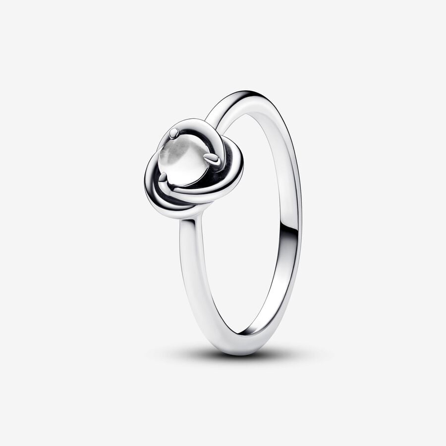 FINAL SALE - Pandora April Clear Eternity Circle Ring, Size 7