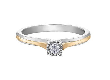 10 Karat Solitaire Engagement Ring, 0.10 CT Center