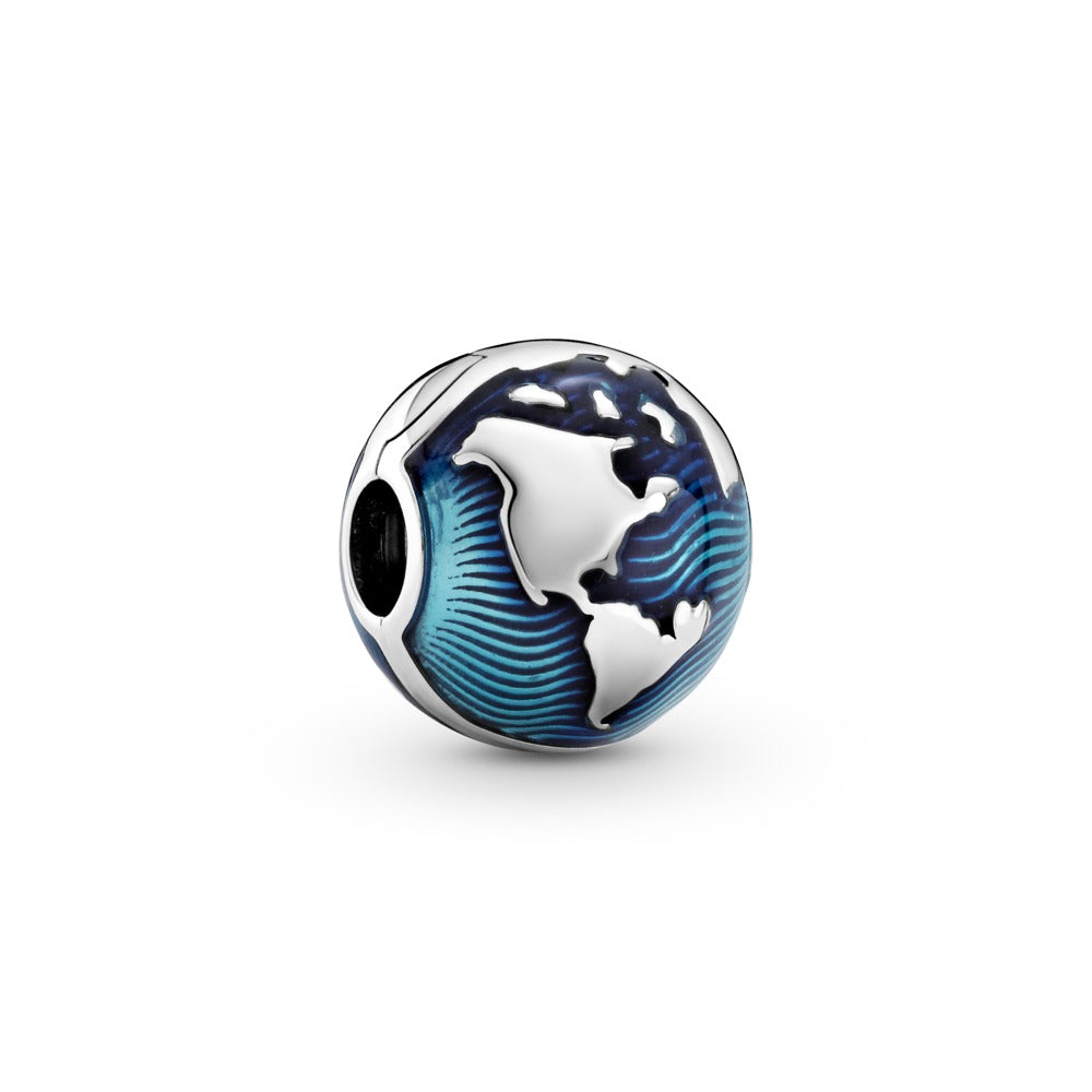 FINAL SALE - Pandora Blue Globe Clip Charm
