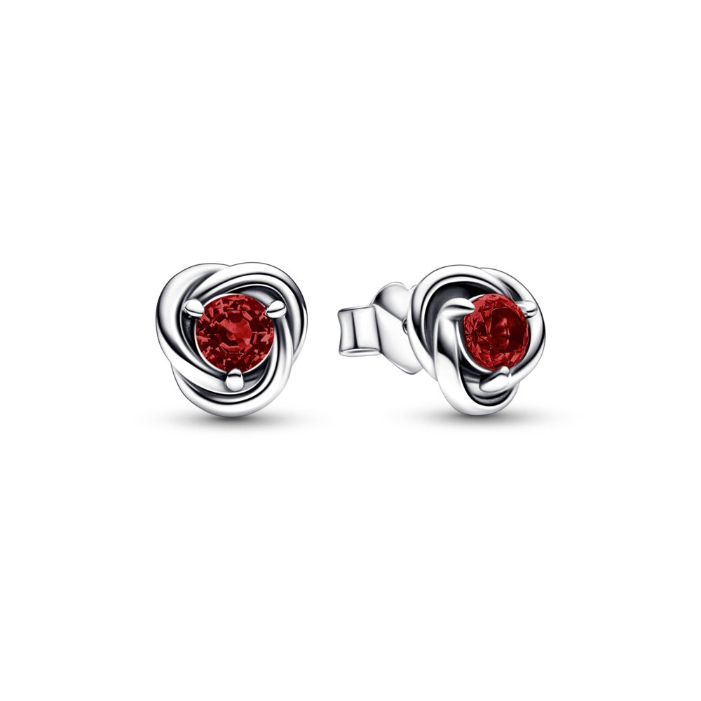FINAL SALE - Pandora January Red Eternity Circle Stud Earrings