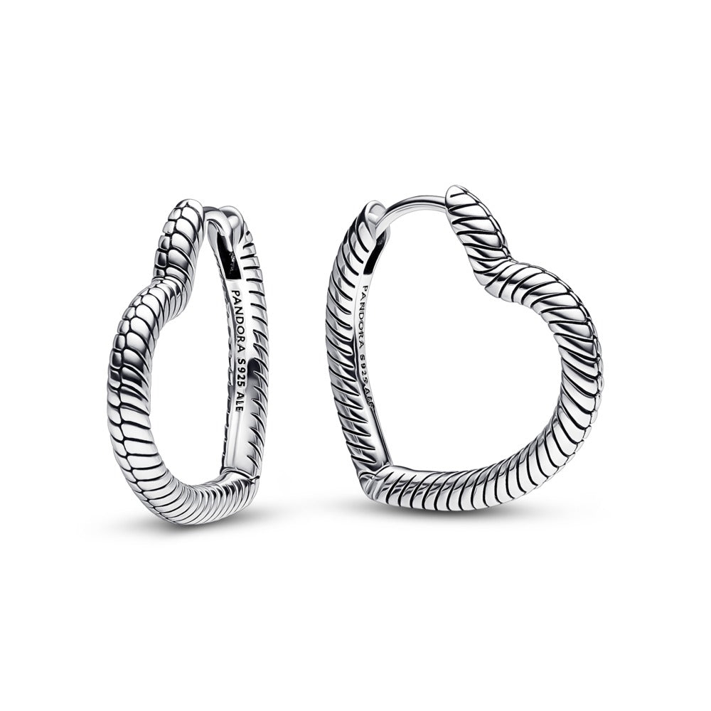 FINAL SALE - Pandora Moments Heart Charm Hoop Earrings