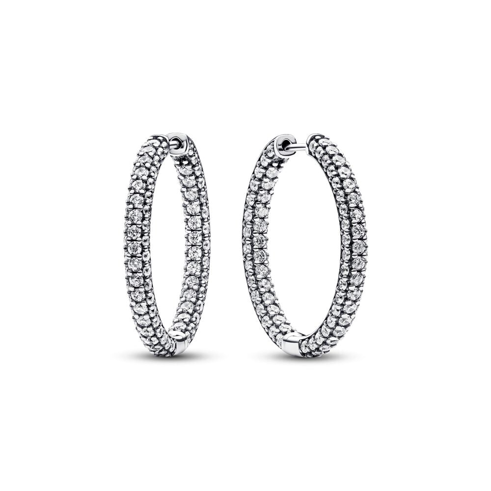 Pandora Pandora Timeless Pavé Single-row Hoop Earrings