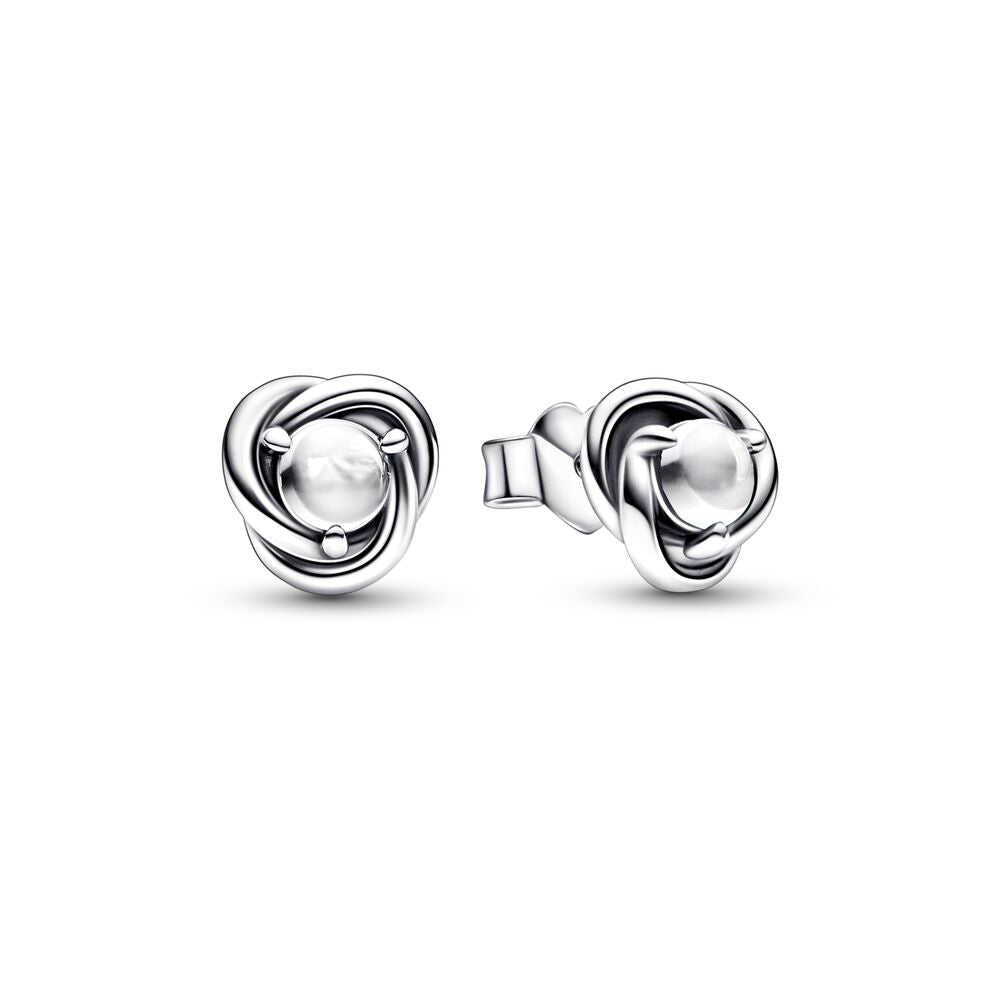 FINAL SALE - Pandora April Birthstone Eternity Circle Stud Earrings