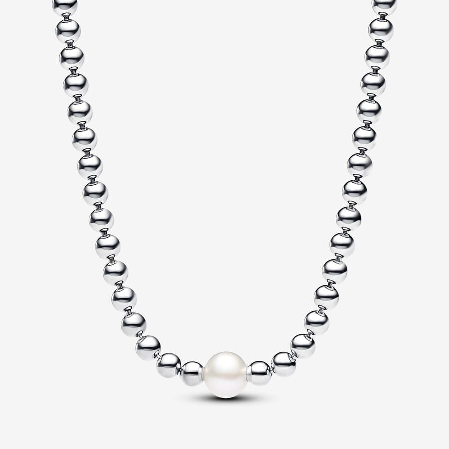 FINAL SALE- Pandora Treated Freshwater Cultured Pearl & Beads Collier Necklace