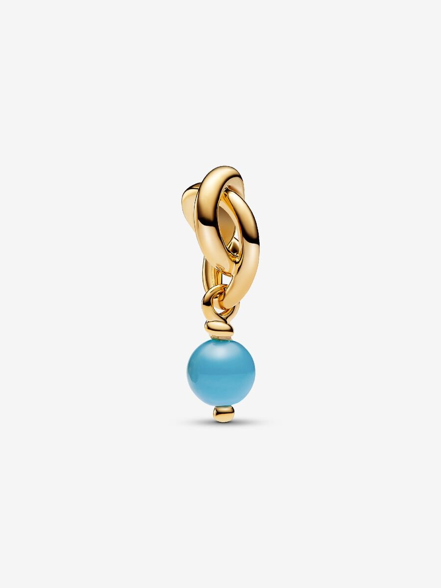 Pandora December Turqoise Blue Eternity Circle Dangle Charm