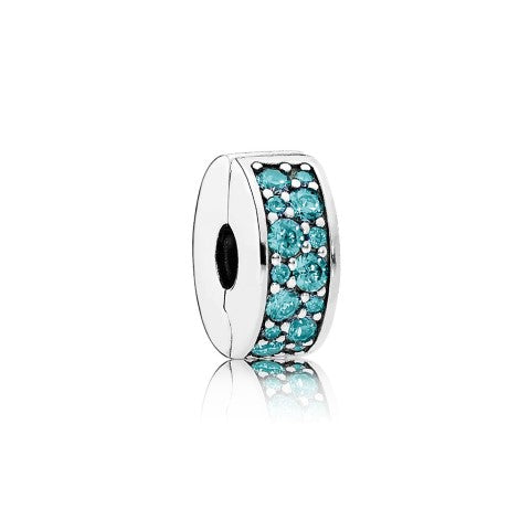 FINAL SALE - Pandora Moments Teal Pavé Clip Charm