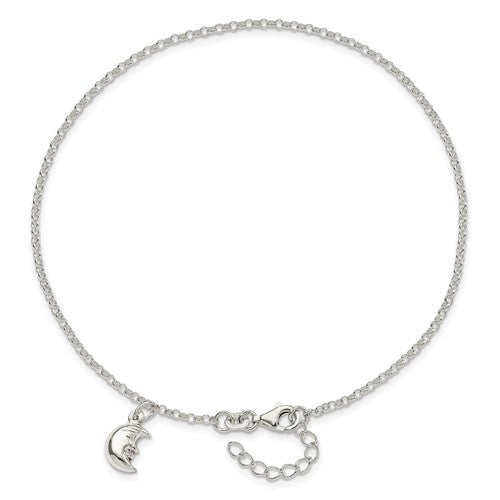 925 Silver Moon Anklet