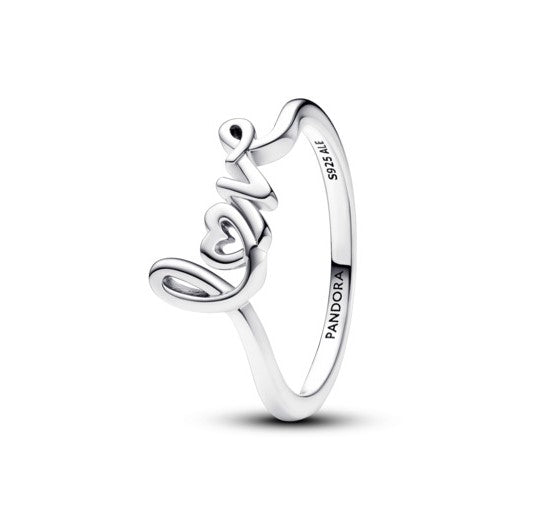 FINAL SALE- Pandora Handwritten Love Ring, size 7.0
