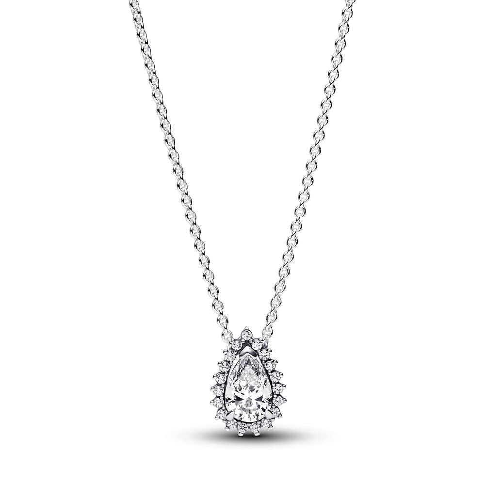 FINAL SALE - Pandora Sparkling Pear Halo Collier Necklace