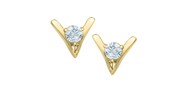 Lab-Grown Diamond Chevron Shaped Earrings, 0.50TDW