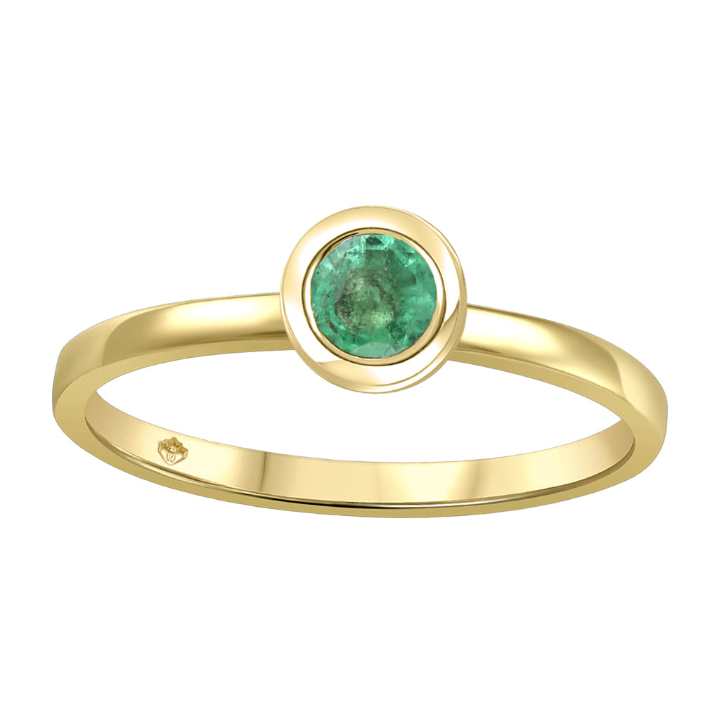 10K Bezel Set Birthstone Ring - May
