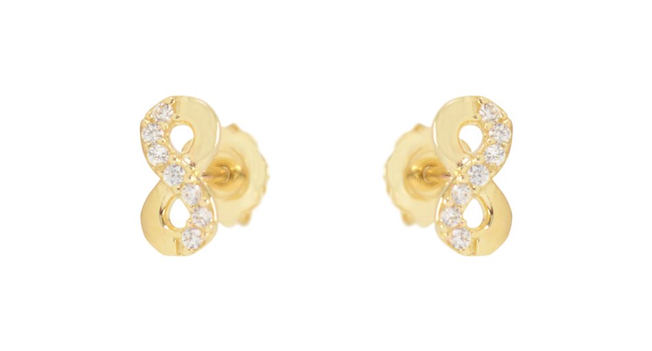 10K Infinity Baby Screw Back Earrings