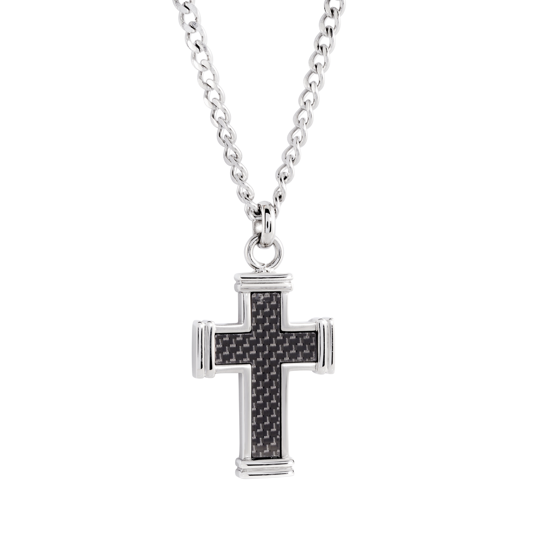 Italgem Steel Cross Pendant, 22"