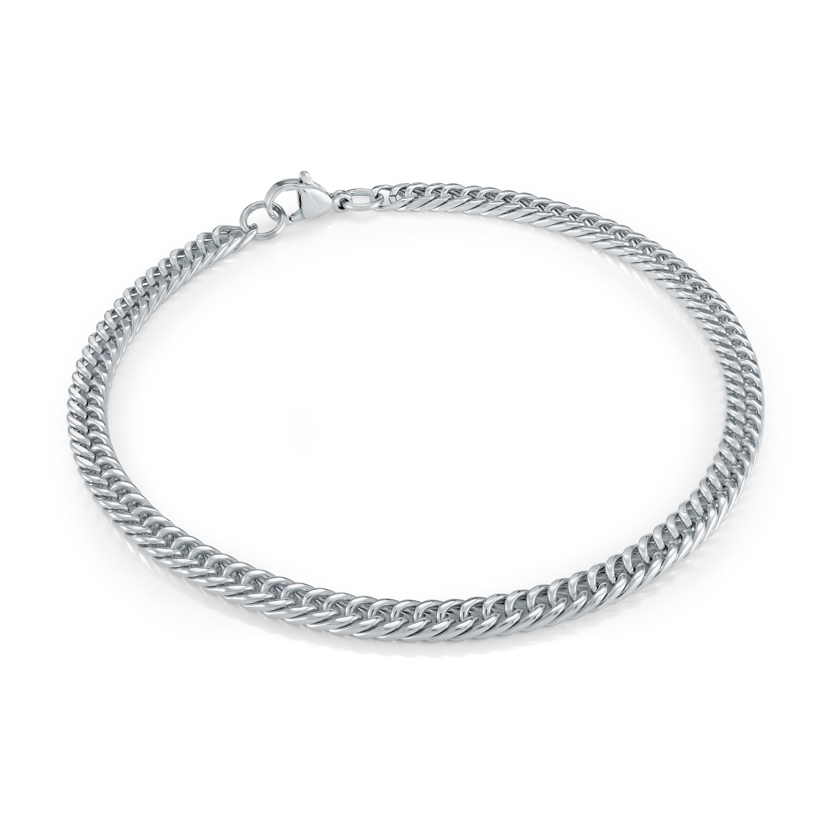 Stainless Steel Double Curb Link Bracelet 9
