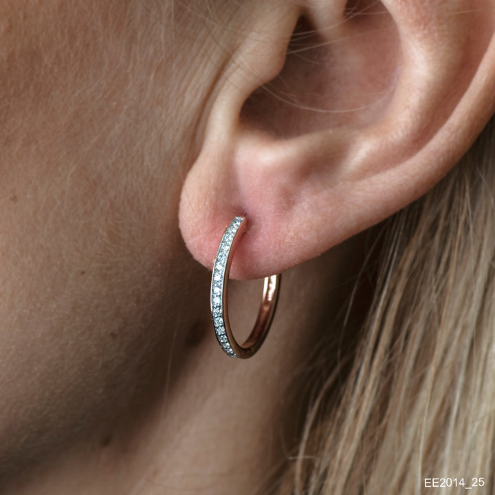10K Diamond Hoop Earrings, 0.25 TDW