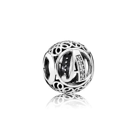 Charm Letter A with Clear Cubi