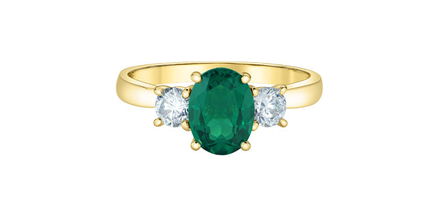 10K Lab-Grown Diamond & Ruby Ring
