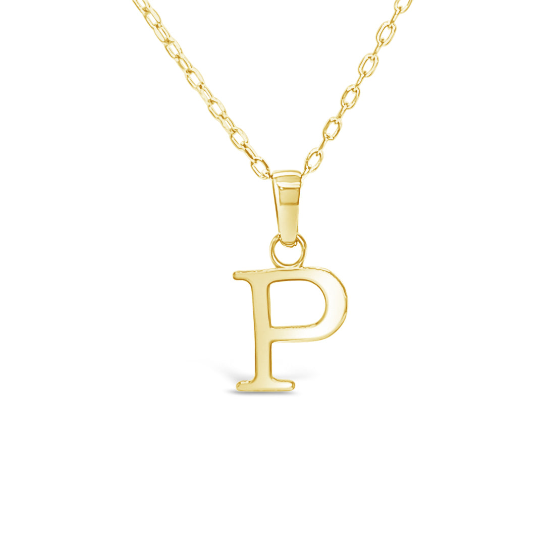 10KY "P" Inital Pendant