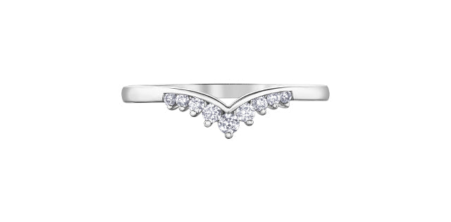 10K Chevron Diamond Band, 0.15 TDW