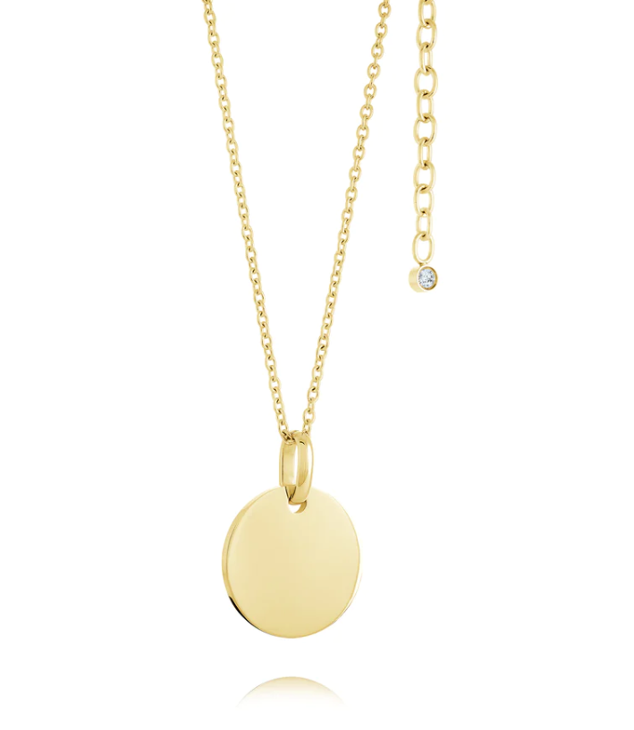 Gold Plated Round Disc Pendant