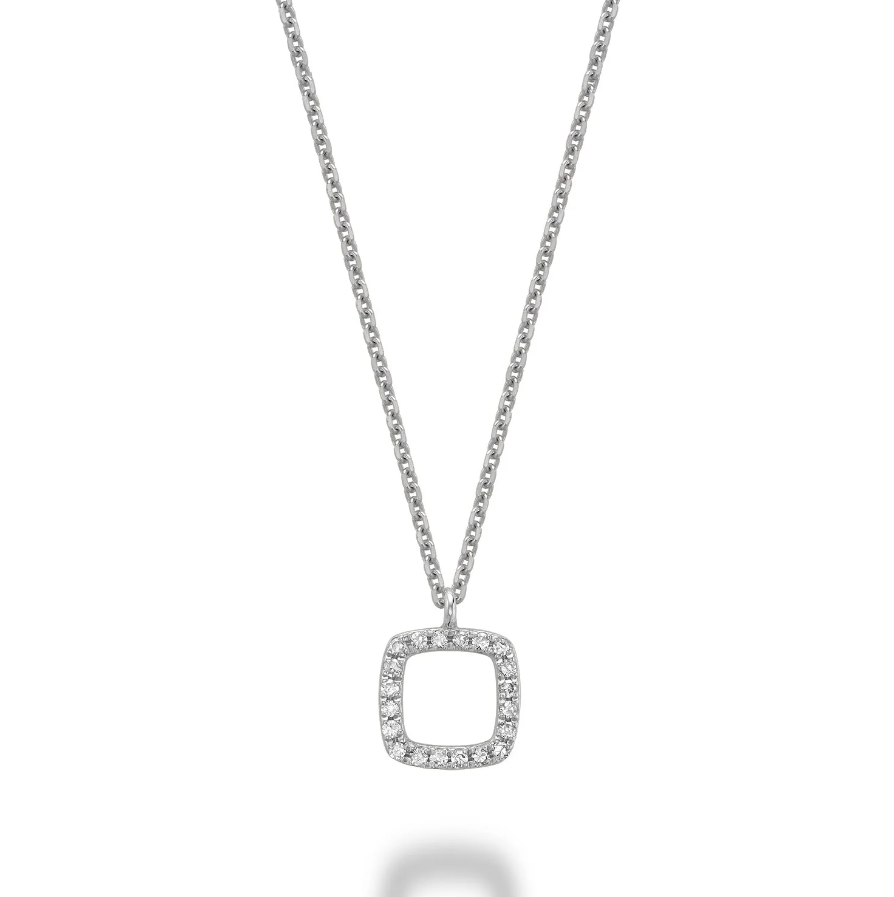 14k white gold cushion shaped