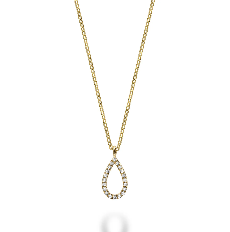 14k yellow gold teardrop shape