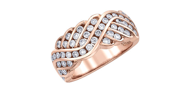 Diamond Envy 10K Wave Dinner Ring, 1.00 TDW
