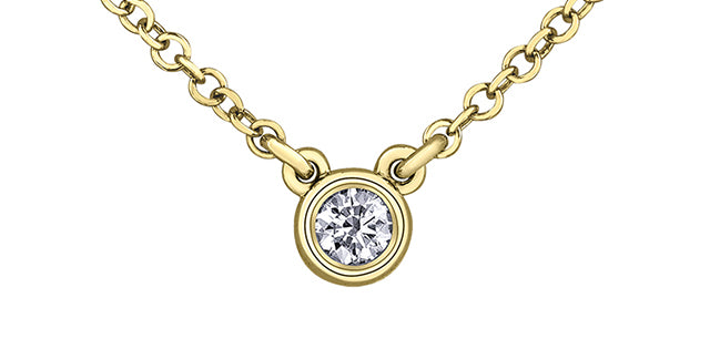 14 Karat 0.1TDW Diamond Necklace, 18"