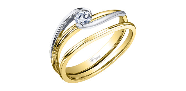14 Karat CrOv Engagement Ring, 0.27 CT Center