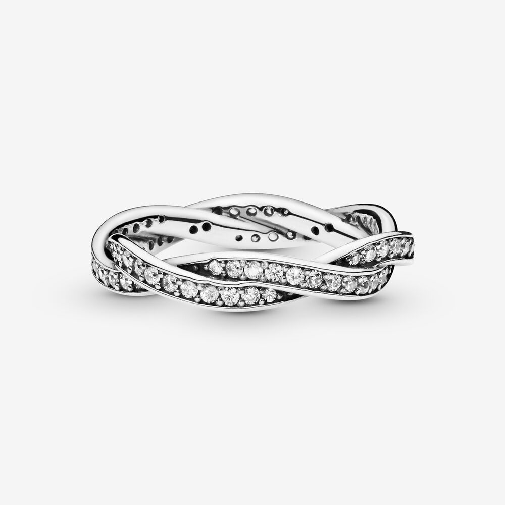FINAL SALE- Pandora Sparkling Twisted Lines Ring, size 9.0
