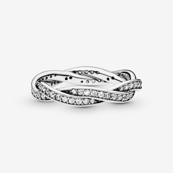 FINAL SALE- Pandora Sparkling Twisted Lines Ring, size 9.0
