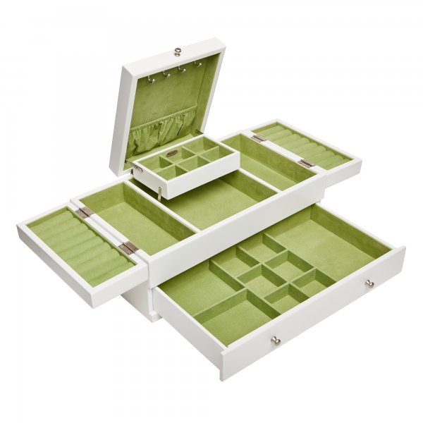 Mele & Co "Everly" white finish wood jewellery box