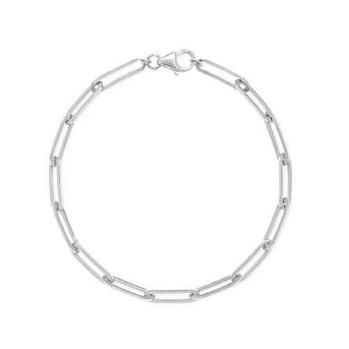 Sterling Silver Paperclip Bracelet, 7.25"