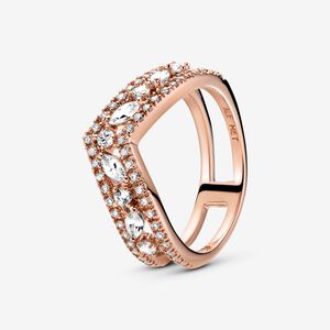 FINAL SALE- Pandora Sparkling Marquise Double Wishbone Ring, Size 7