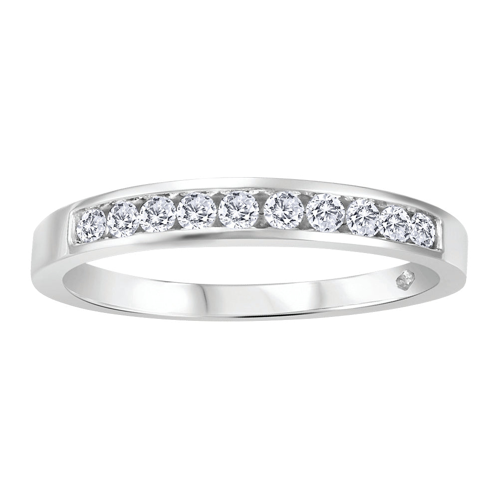 10 Karat Semi Eternity Ring, 0.15 CT