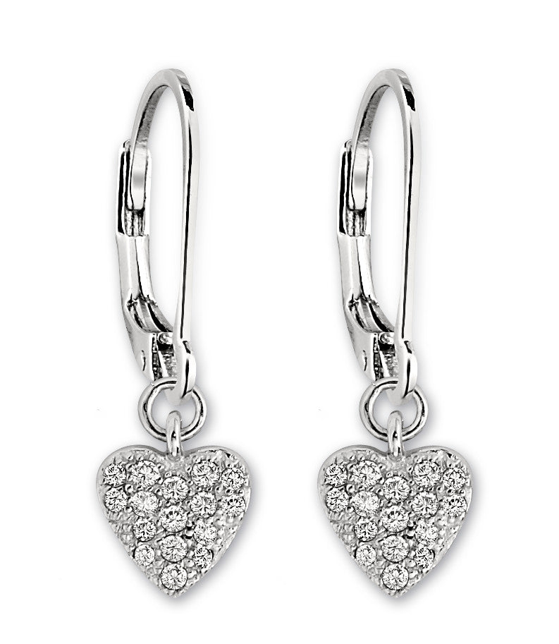 ELLE Micro Pave Heart Earrings