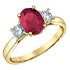 10K Lab-Grown Diamond & Ruby Ring