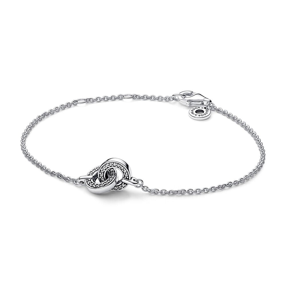 Pandora Signature Intertwined Pavé Chain Bracelet, 7.9"